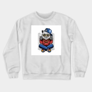 cute-cat-character-vector-illustration Crewneck Sweatshirt